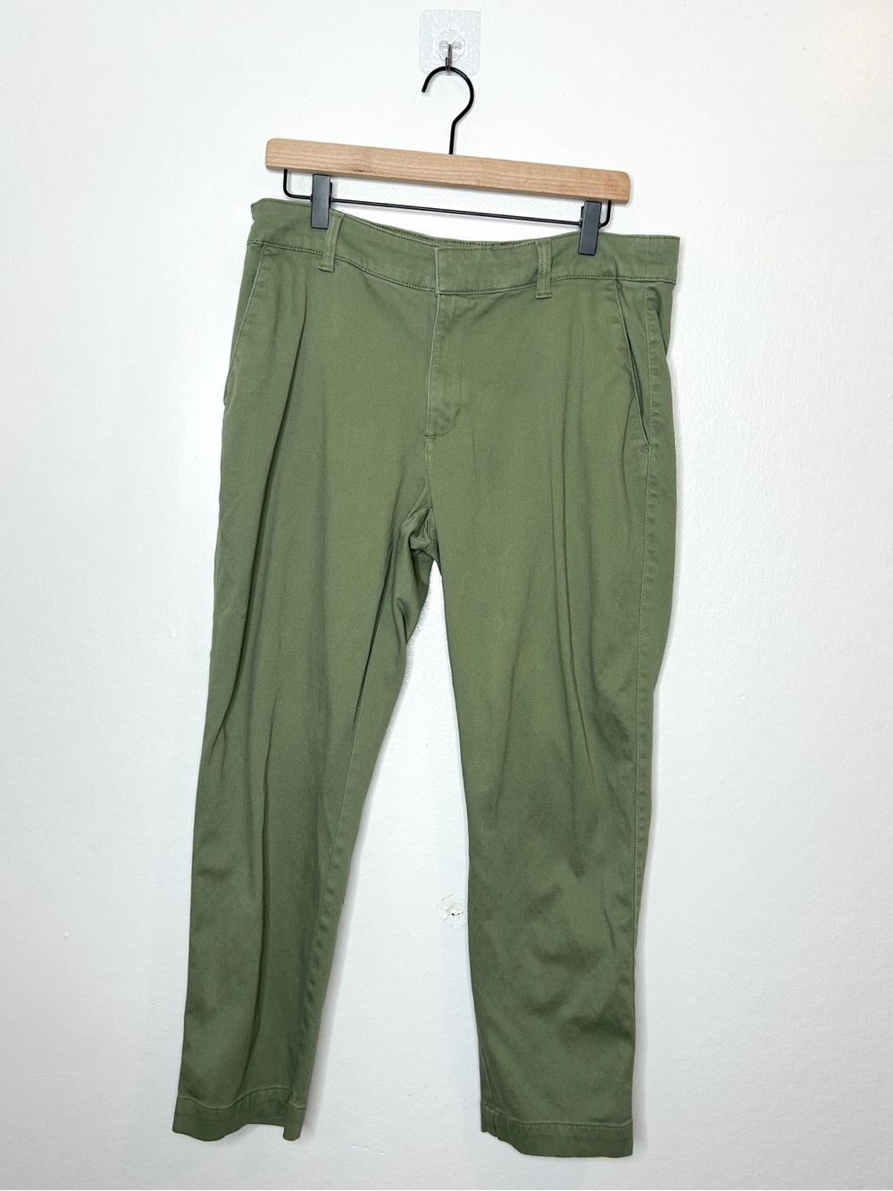 Banana Republic Womens Neutral Olive Green Straight Leg Trouser Pants 12